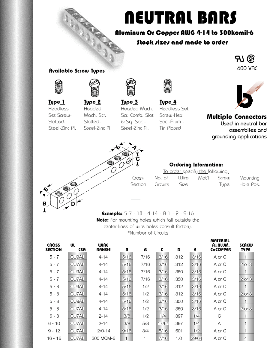 Neutral Bar Chart of Sizes Available